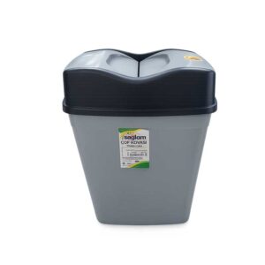 Sağlam Plastik Büyük Boy Çöp Kovası – Çift Kapaklı Push Çöp Kutusu