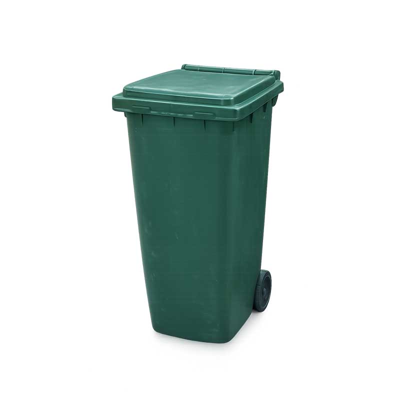 Tekerlekli Yeşil Çöp Konteyneri – Kapaklı Plastik Dış Mekân Çöp Kovası