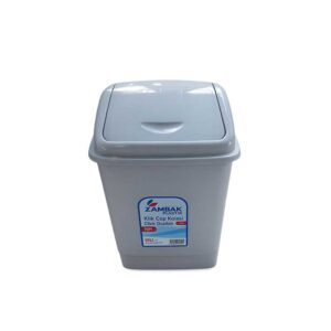Zambak Plastik Klik Çöp Kovası 10 Litre – Kapaklı Plastik Çöp Kutusu (Gri)