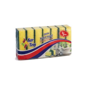 Kar Tem Oluklu Bulaşık Süngeri 5’li – Güçlü Temizlik ve Uzun Ömürlü Kullanım